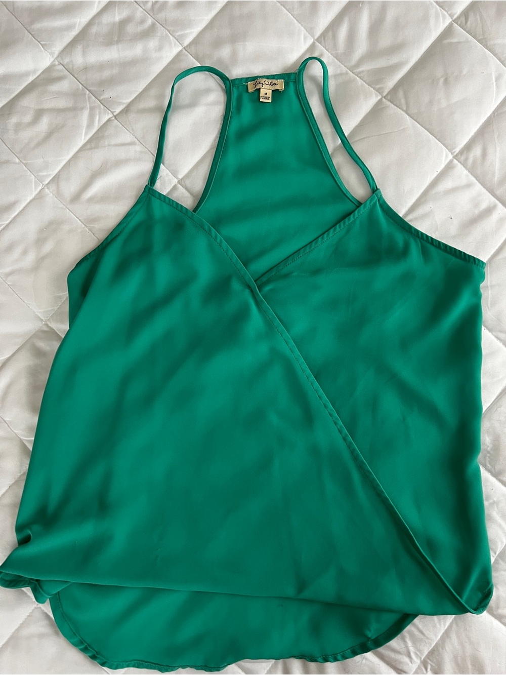 Express Emerald Green Surplice Halter Cami